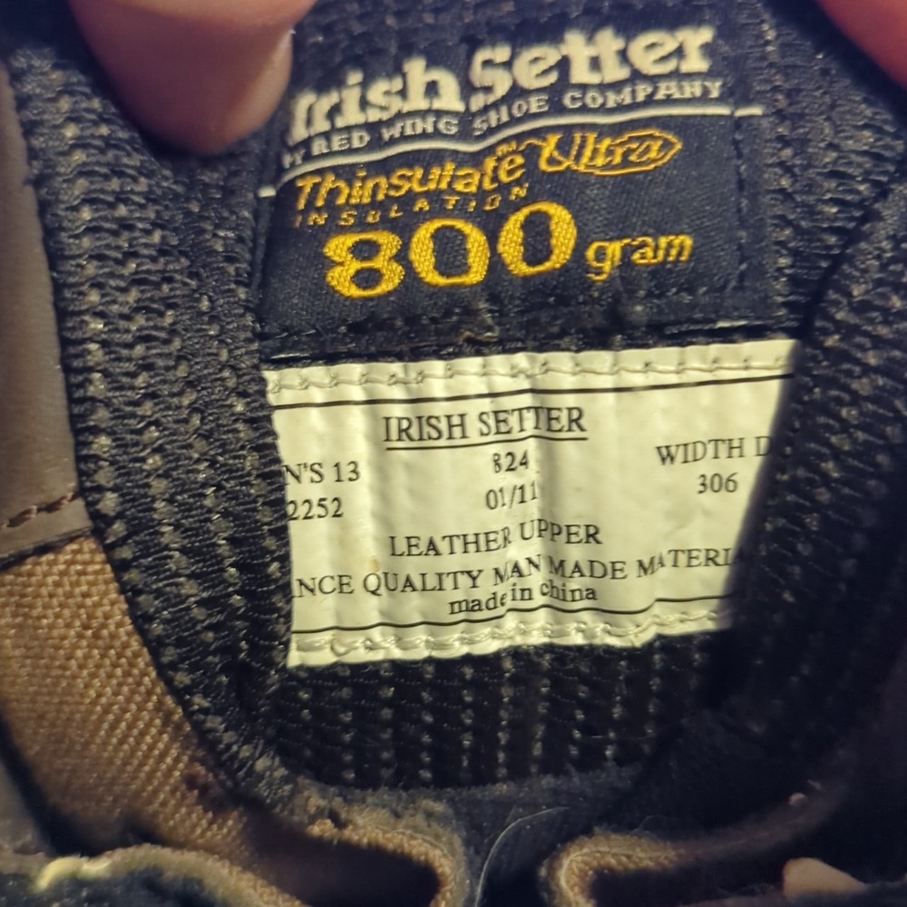 Irish Setter Men’s Gunflint II 10-inch UltryDry™ 800g Insulation Waterproof Sz13 - Picture 6 of 8
